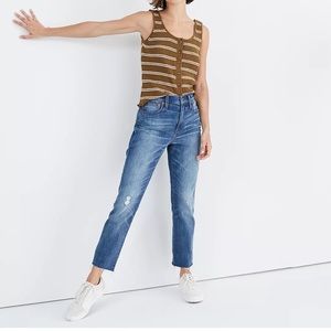 The High-Rise Slim Boyjean boyfriend in Dover Wash: Raw-Hemmed Edition 26 NWT